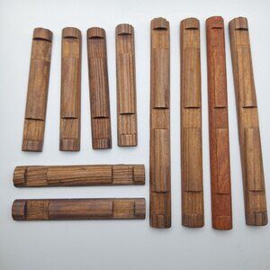 Lincoln Logs Wood Flat Side 4.5 /7.5 Inch Vintage Build Construct 6 Piece Cabin